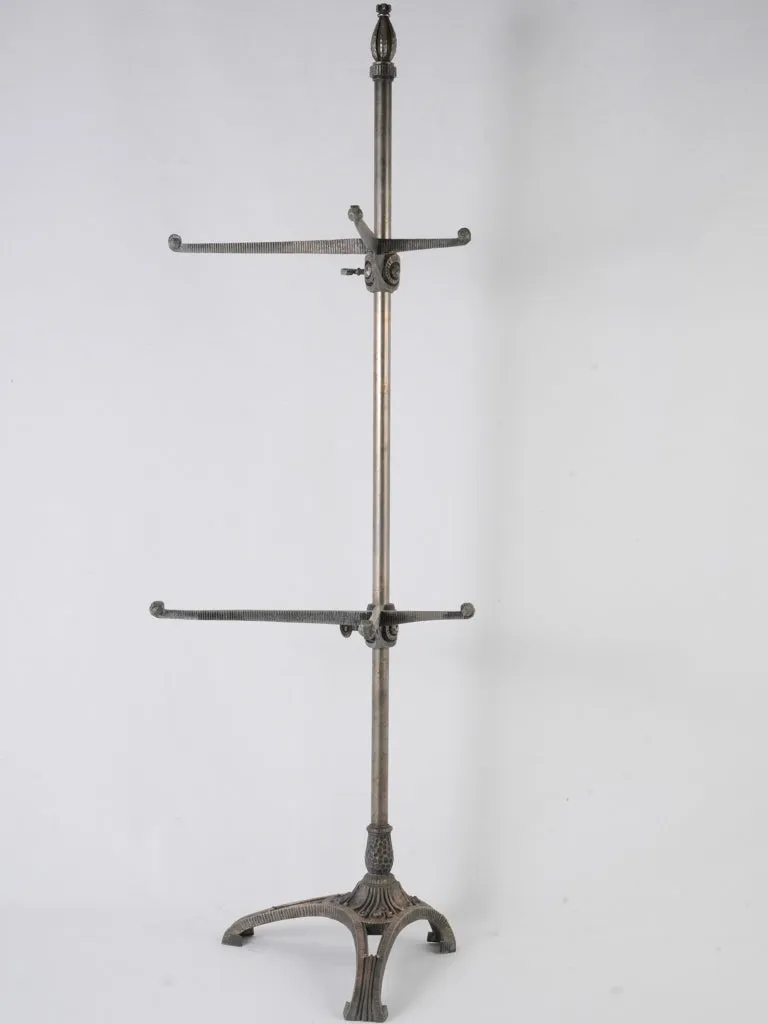 Superb Art Nouveau adjustable two-tier floor shelf display stand 48"