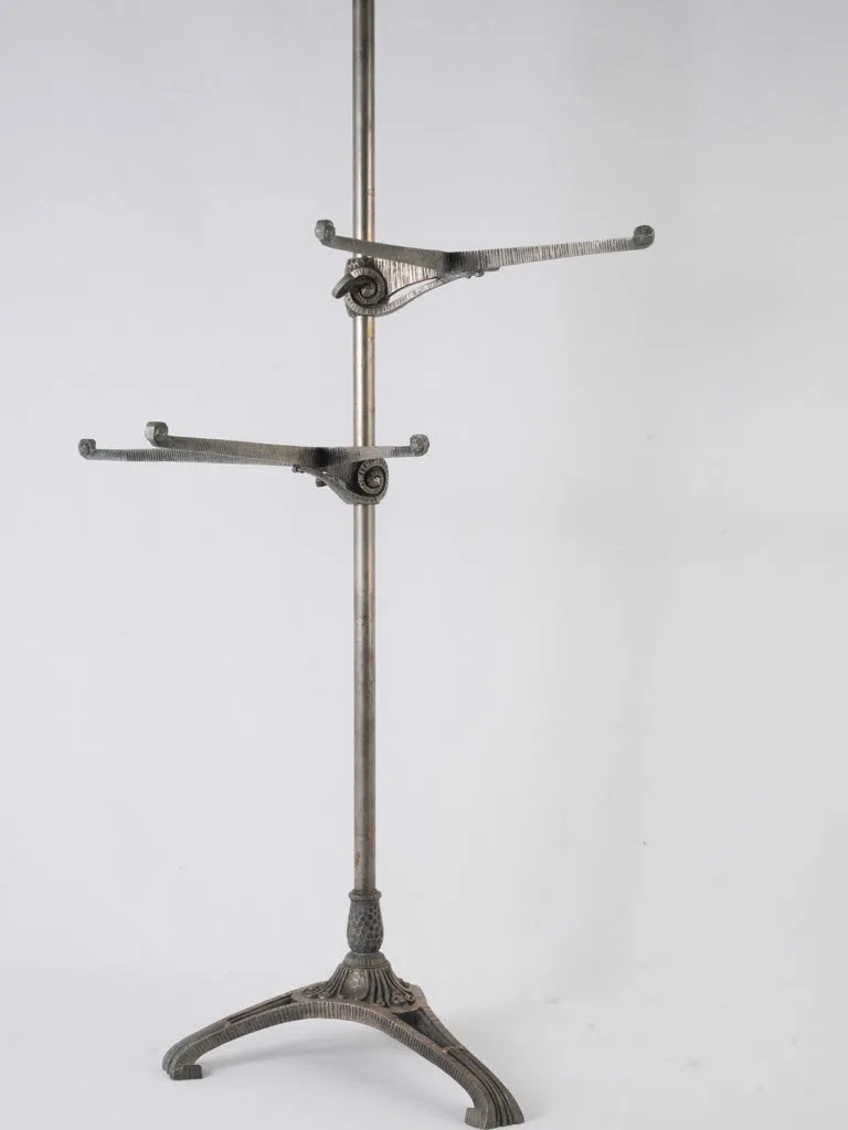 Superb Art Nouveau adjustable two-tier floor shelf display stand 48"