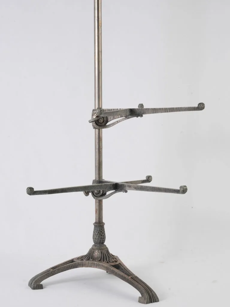 Superb Art Nouveau adjustable two-tier floor shelf display stand 48"