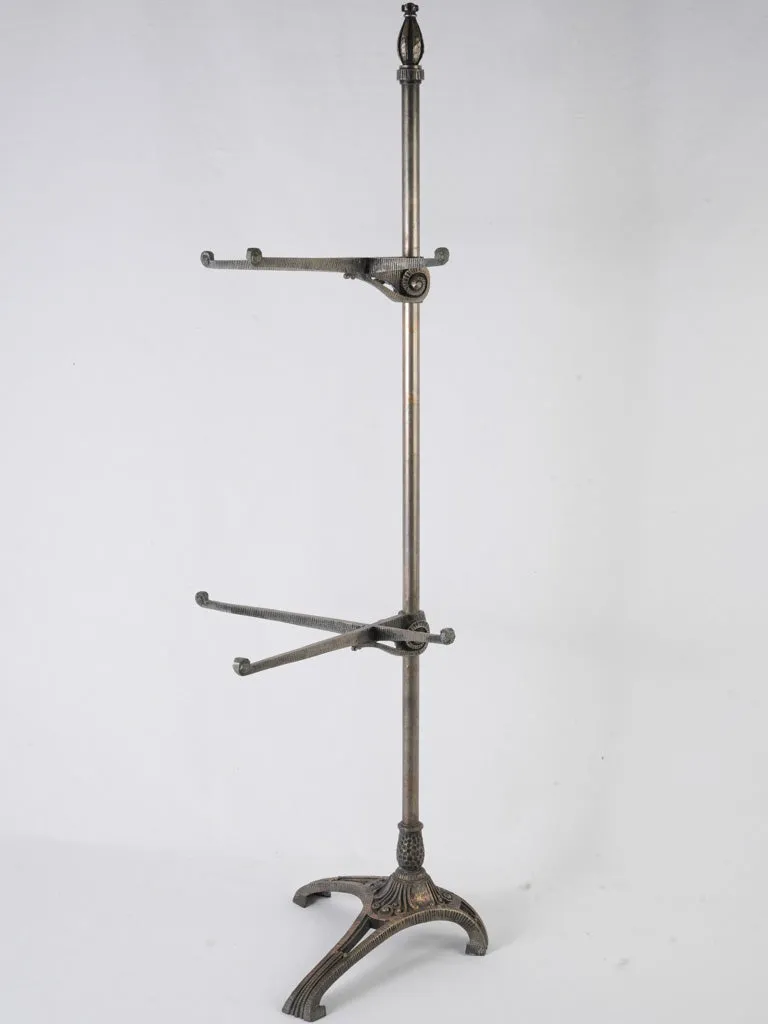 Superb Art Nouveau adjustable two-tier floor shelf display stand 48"