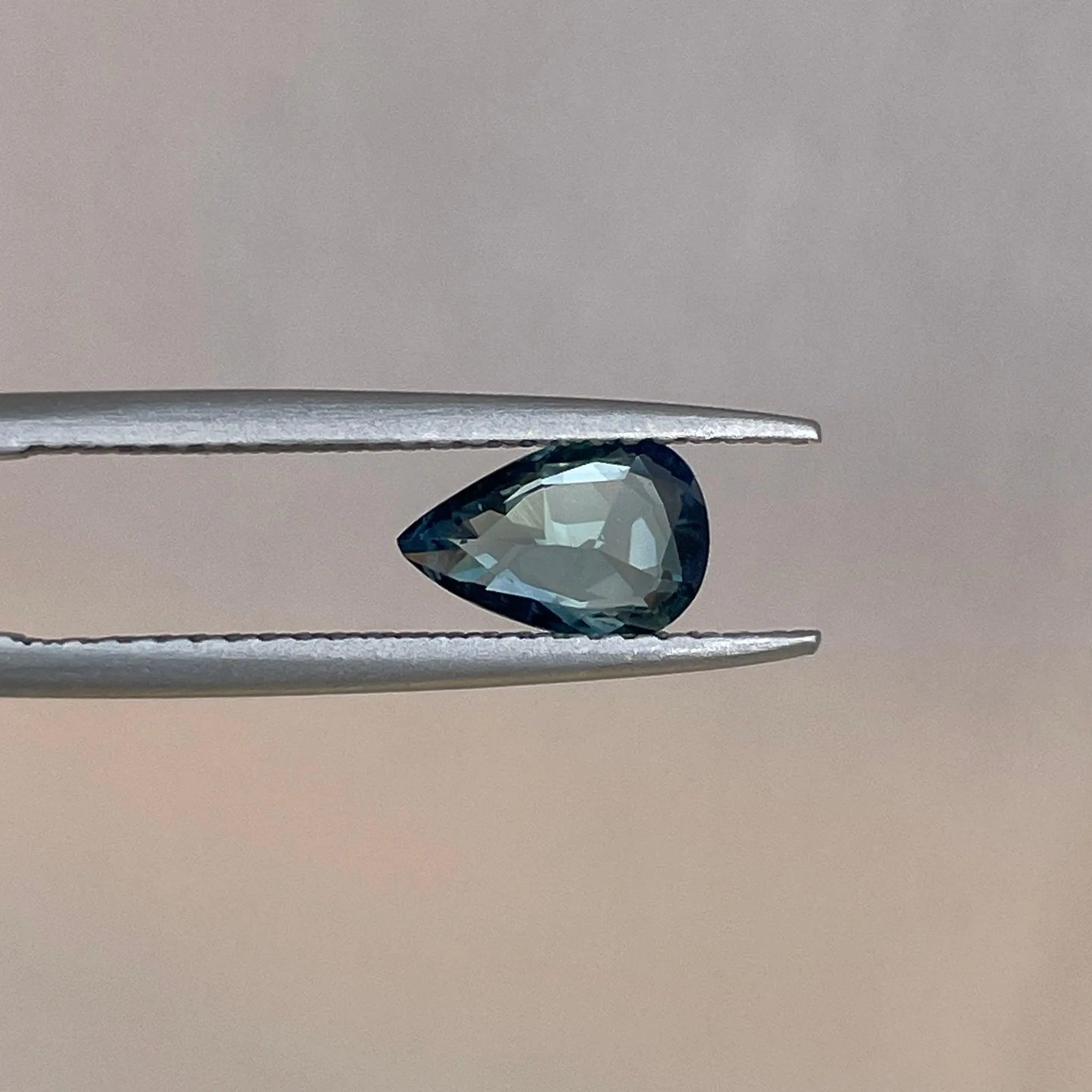 Teal sapphire Pear cut, 0.93 crt
