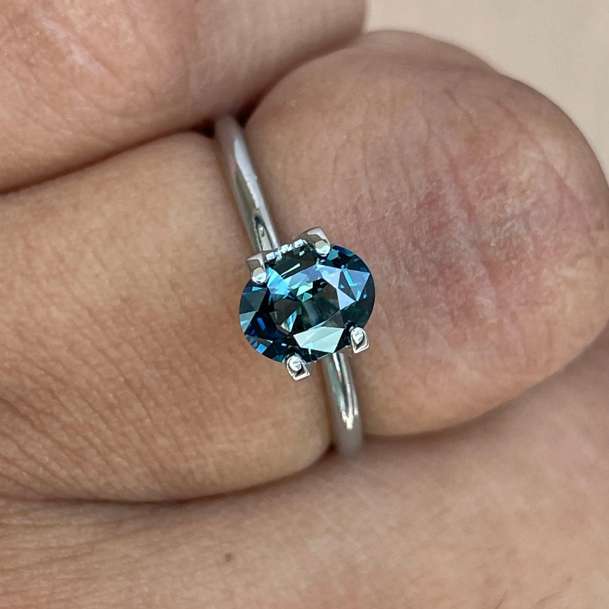 Teal sapphire stone, 1.04 crt capri Natural teal sapphire. Flawless CERTIFIED Stunning Loose Gemstone