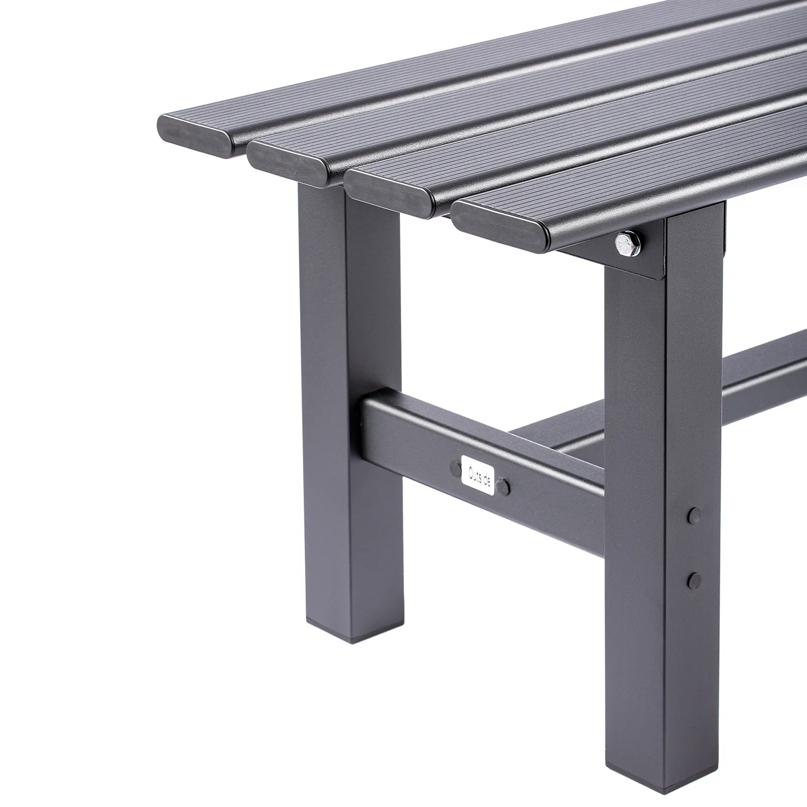 TECSPACE Aluminum Outdoor Patio Bench Black,59.1 x 14.2X 15.7 inches,Light Weight High Load-Bearing,Outdoor Bench