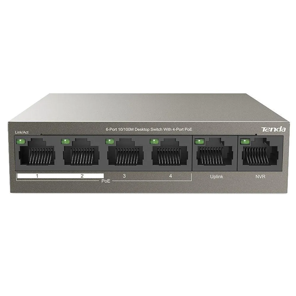 Tenda TEF1106P-4-63W Unmanaged Desktop PoE Switch 6 Port 10/100Mbps With 4 Port PoE