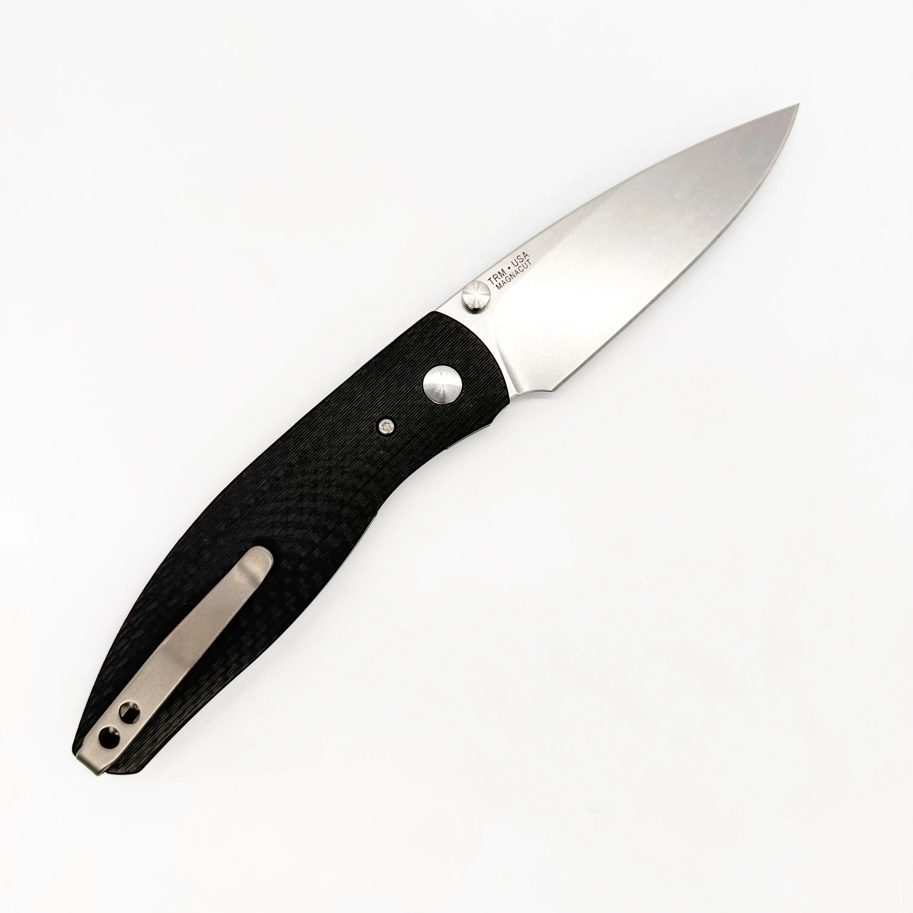 Three Rivers Mfg ATOM 3.5" Tumbled CPM-MagnaCut Carbon Fiber 3D Contoured Scales