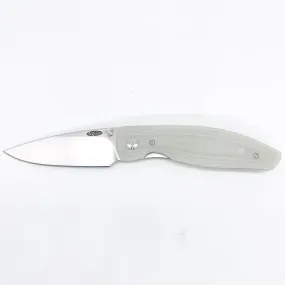 Three Rivers Mfg ATOM Linerlock 3.5" Tumbled CPM-20CV Jade G10 3D Contoured Scales