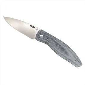 Three Rivers Mfg ATOM Linerlock 3.5" Tumbled CPM-MagnaCut Blue Denim Micarta 3D Lizard Skin Contoured Scales