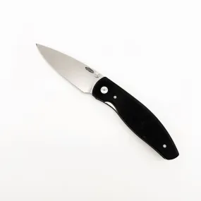 Three Rivers Mfg ATOM Linerlock 3.5" Tumbled CPM-MagnaCut Jet Black G10 Scales