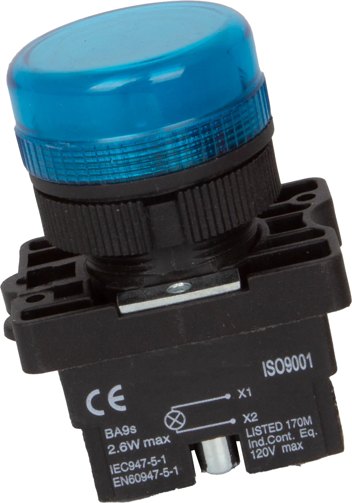 TRI-22-B24, 22mm LED Indicator BLUE 24VAC/DC, Plastic, IP65, IEC60947-5-1