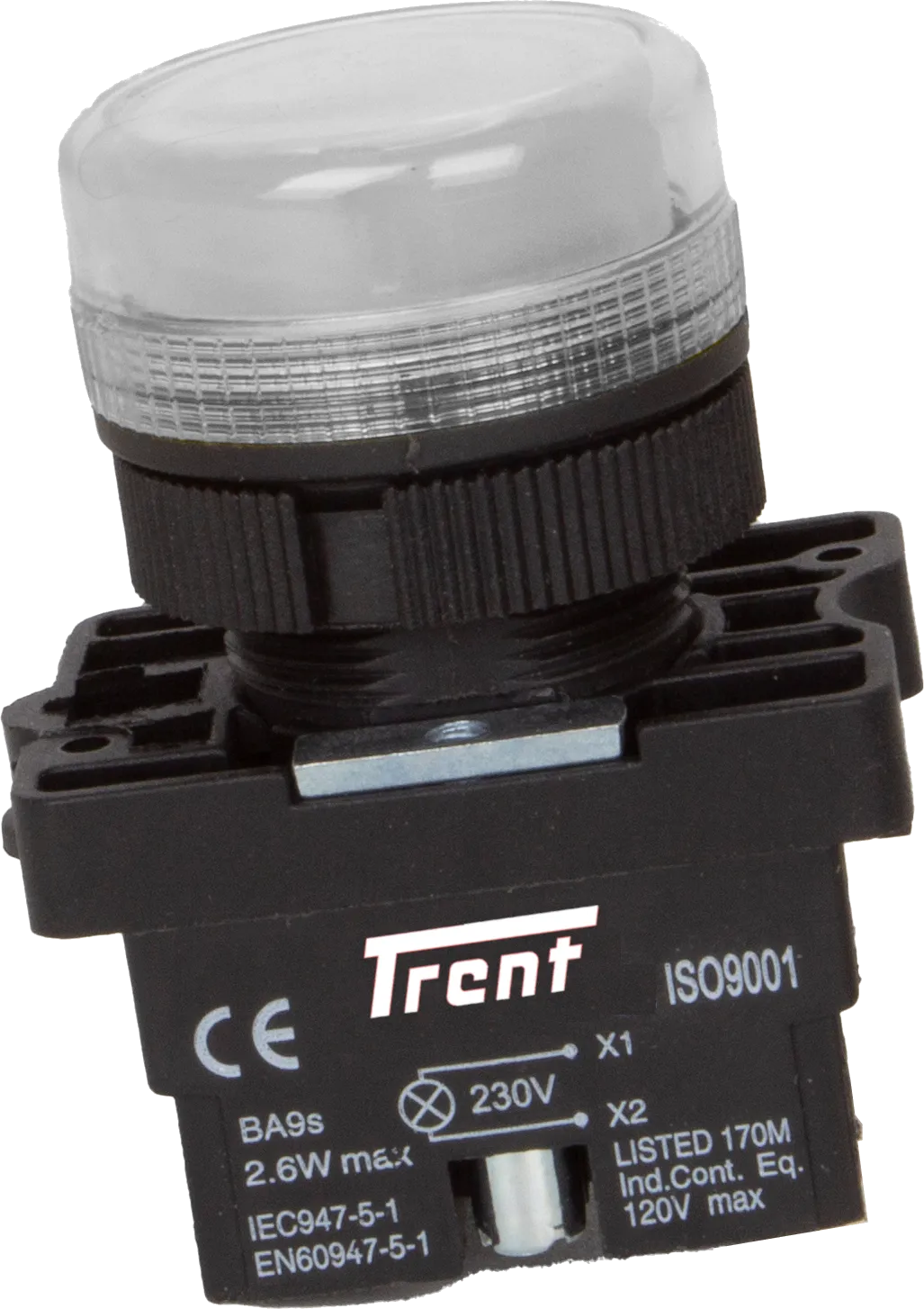 TRI-22-W24, 22mm LED Indicator WHITE 24VAC/DC, Plastic, IP65, IEC60947-5-1