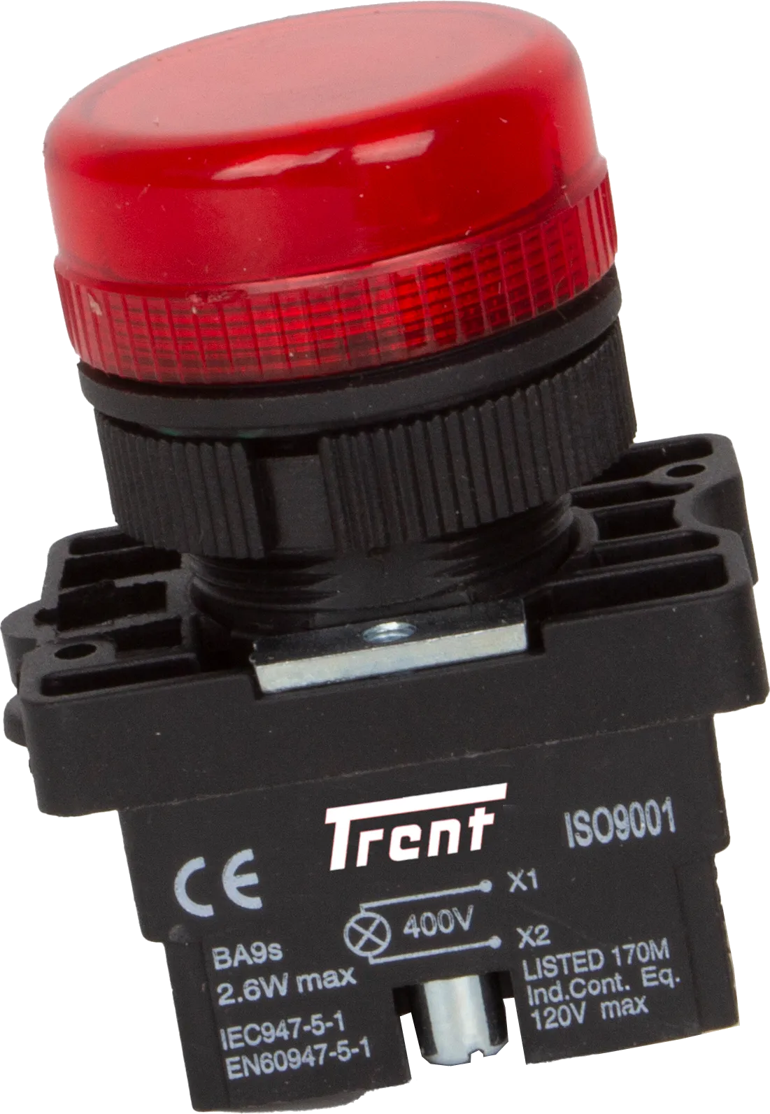 TRI-22D-R400, 22mm LED Indicator RED 400VAC, Plastic, IP65 IEC60947-5-1