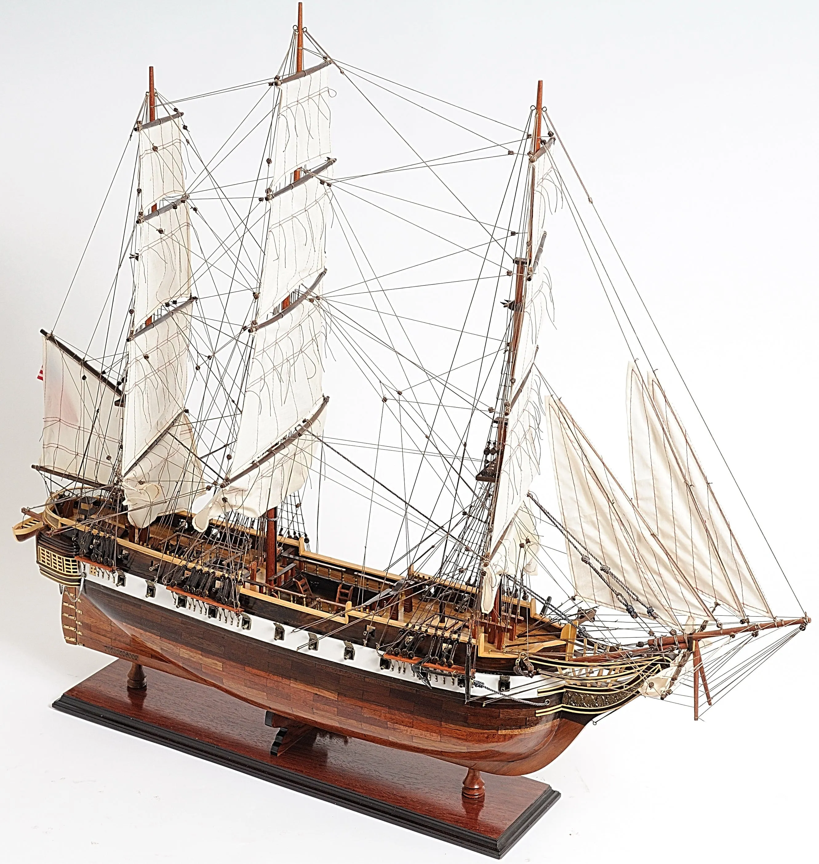 United States Navy USS Constellation Tall Ship  Wood Model Sailboat Assembled
