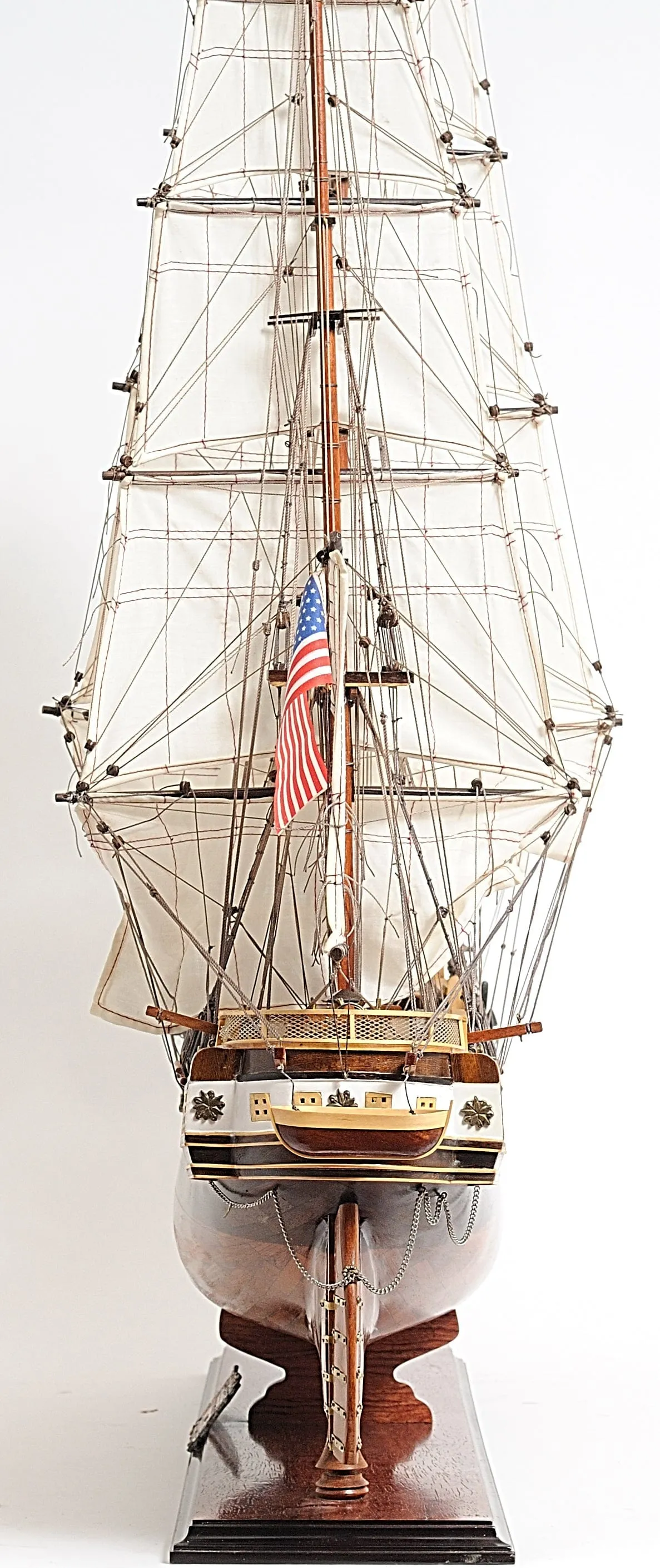 United States Navy USS Constellation Tall Ship  Wood Model Sailboat Assembled