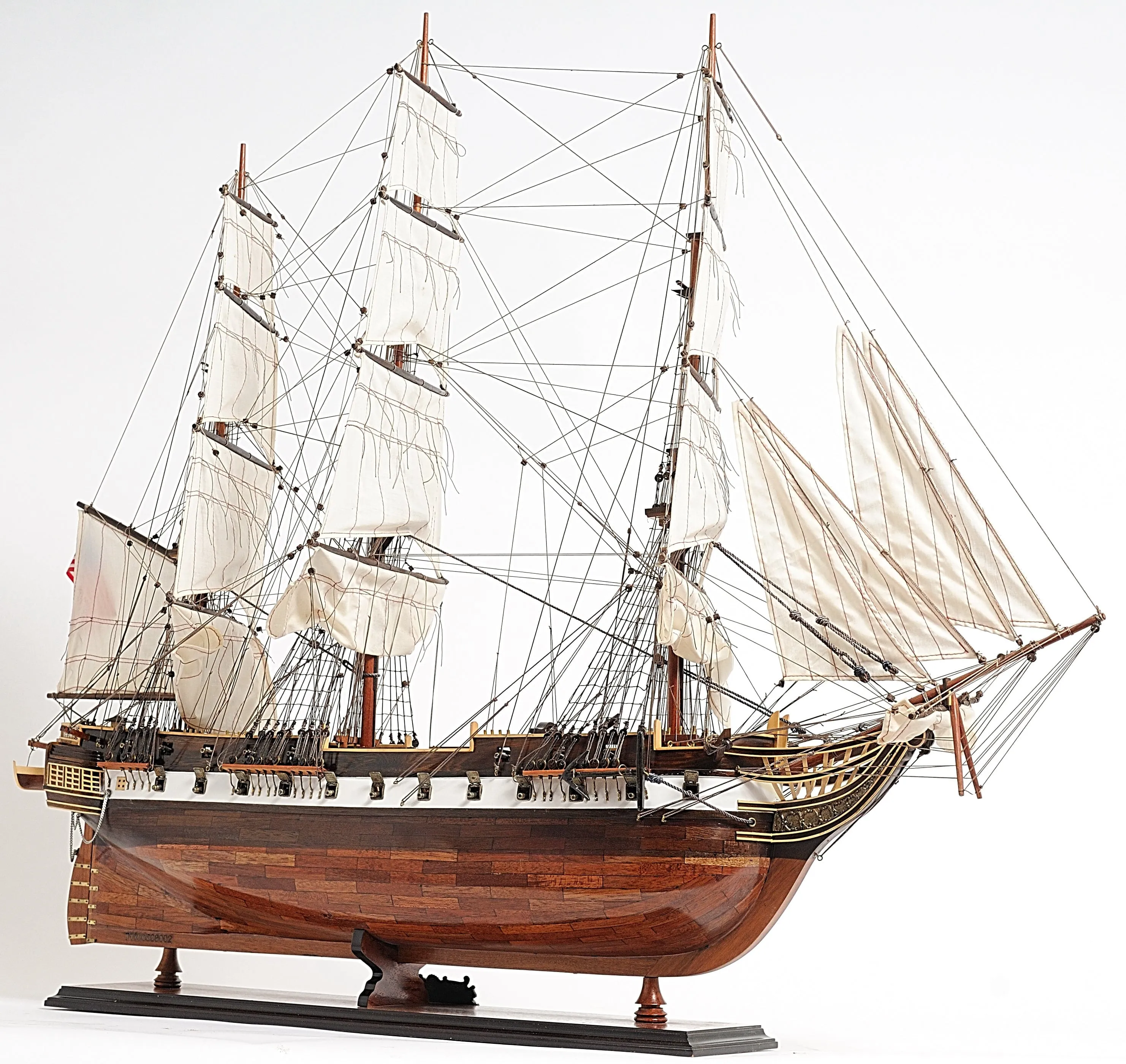 United States Navy USS Constellation Tall Ship  Wood Model Sailboat Assembled