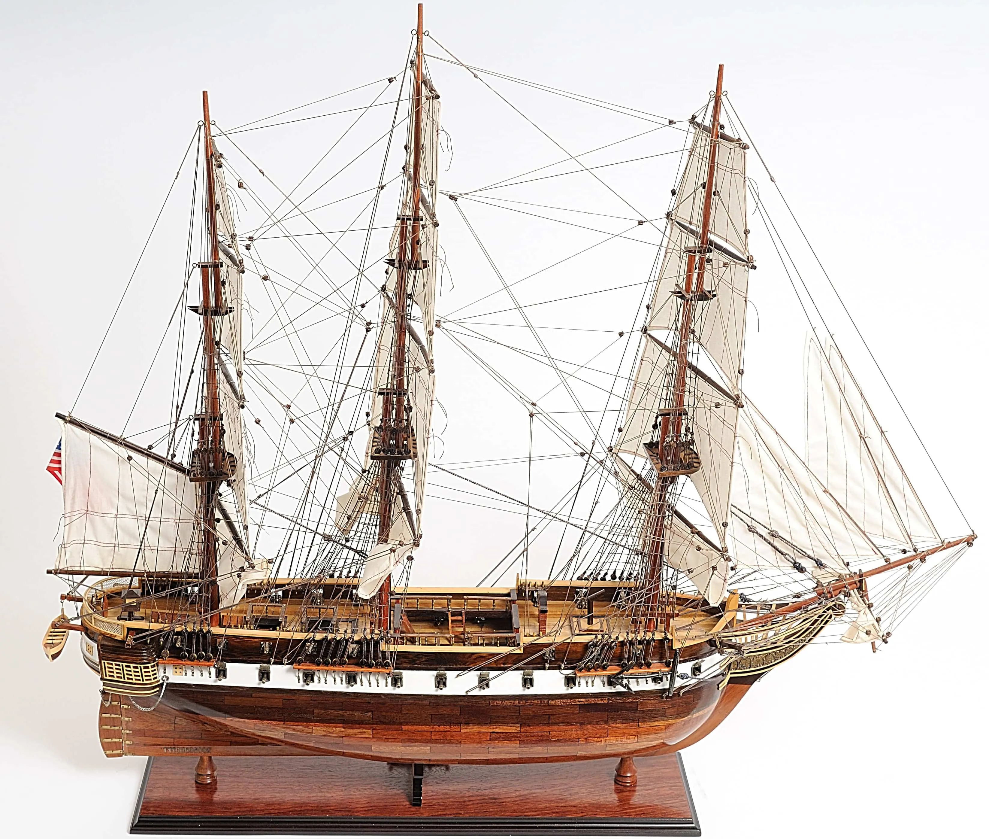 United States Navy USS Constellation Tall Ship Xtra Large  Wood Model Sailboat Assembled