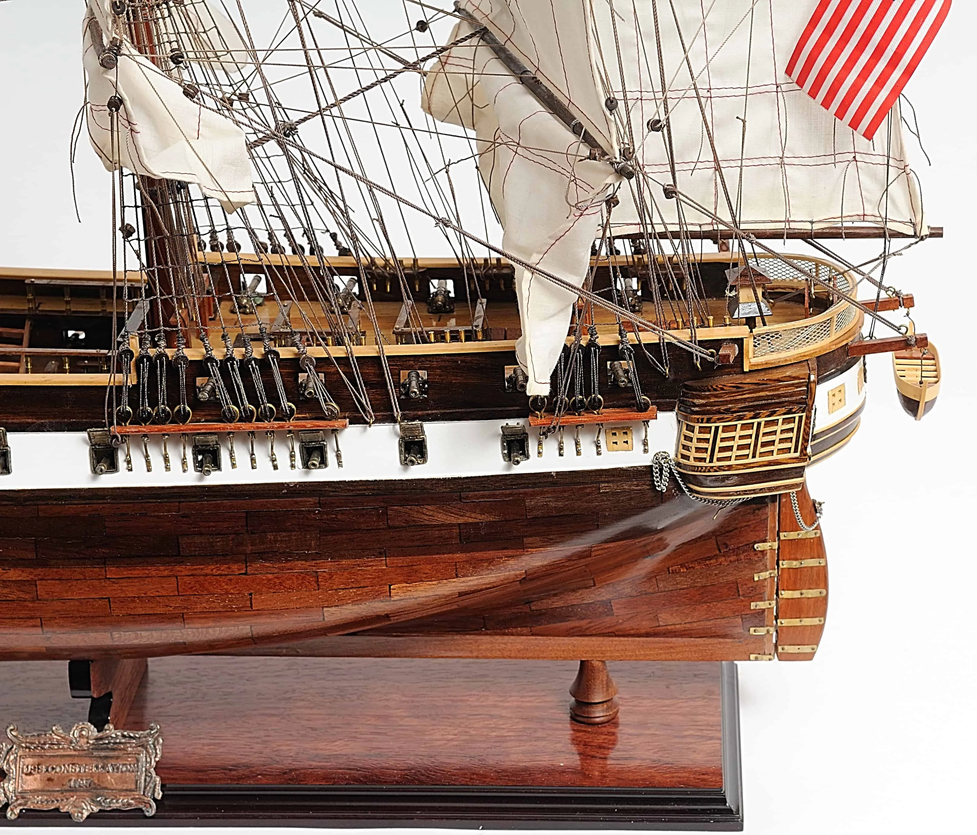 United States Navy USS Constellation Tall Ship Xtra Large  Wood Model Sailboat Assembled