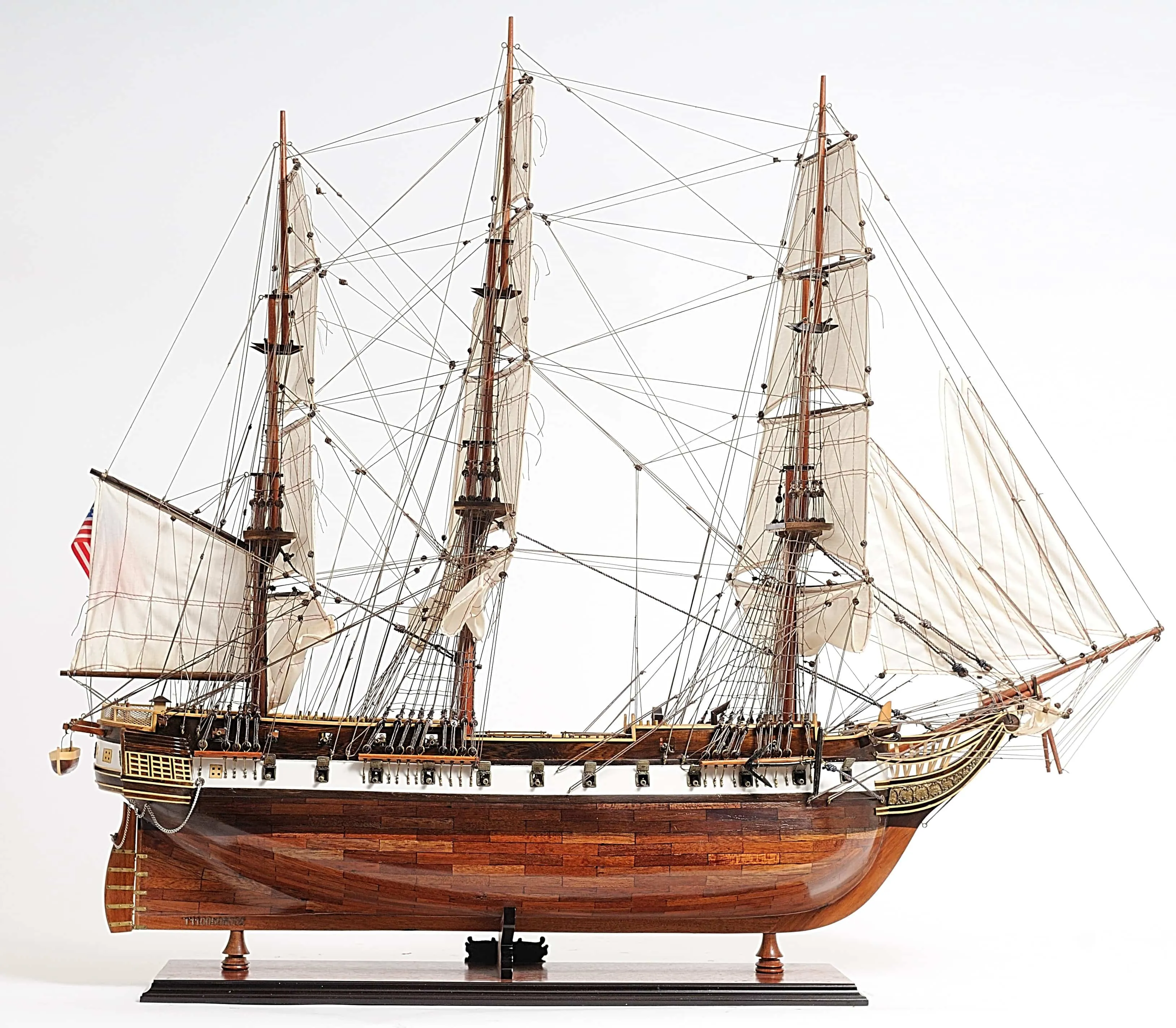 United States Navy USS Constellation Tall Ship Xtra Large  Wood Model Sailboat Assembled