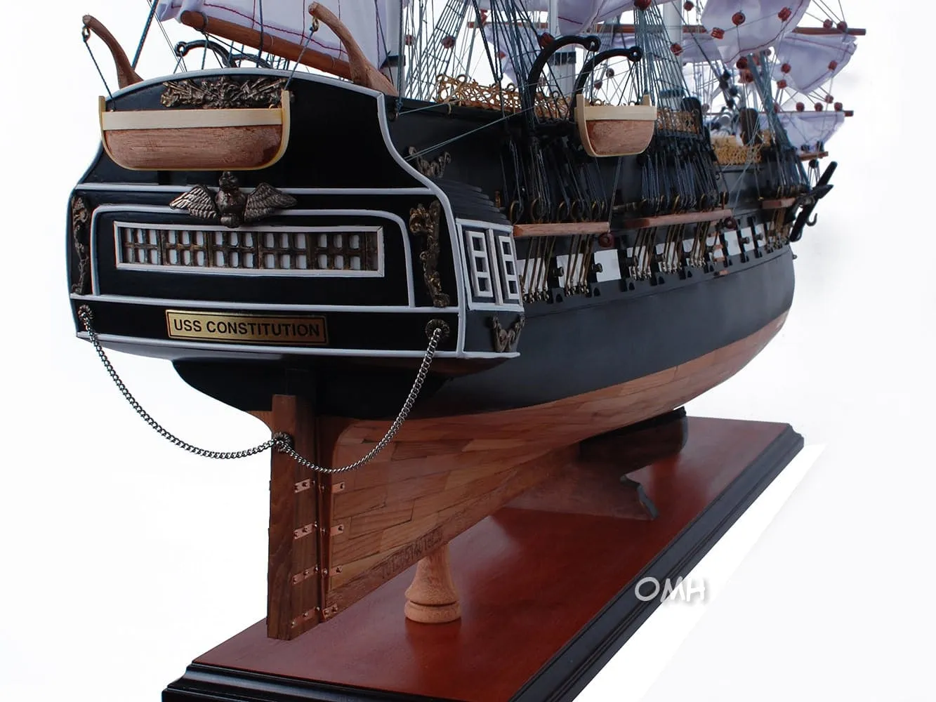 USS  Constellation Three-Mast Frigate Tall Ship Large  Wood Model Sailboat Assembled