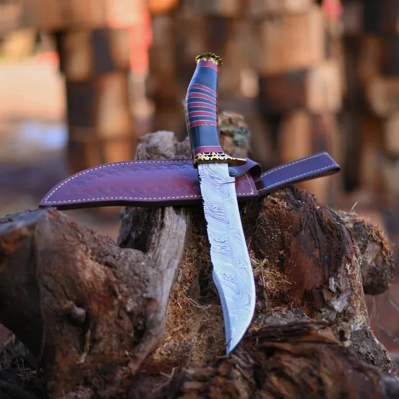 Vintage Damascus Steel Bowie knife