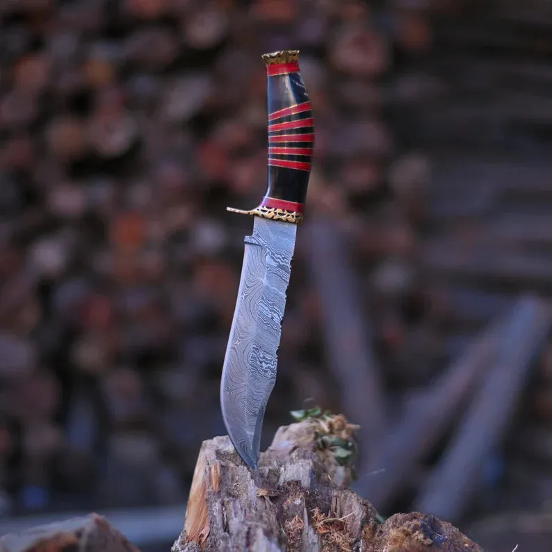Vintage Damascus Steel Bowie knife