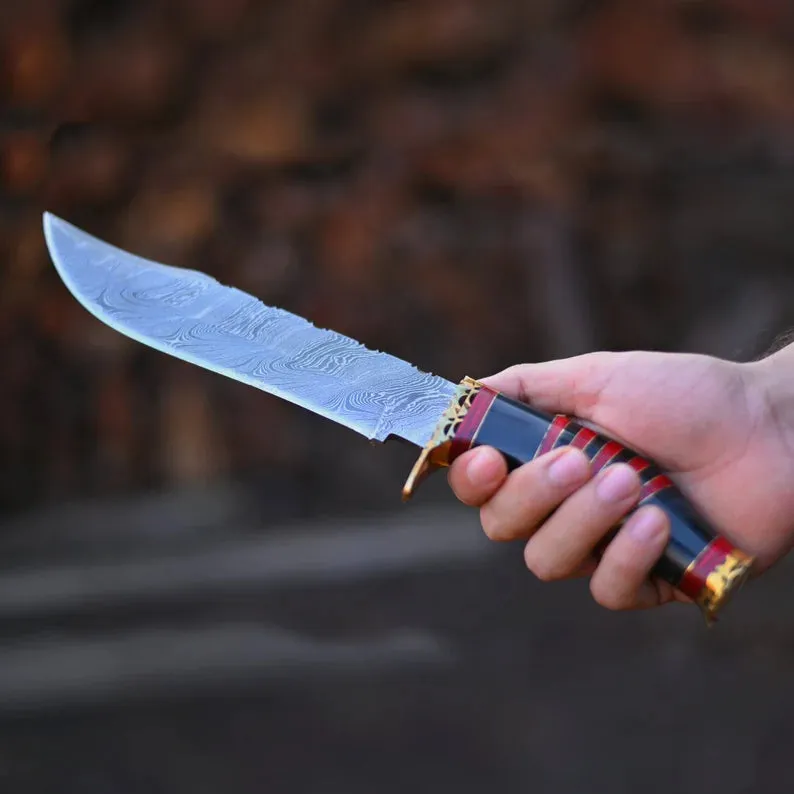 Vintage Damascus Steel Bowie knife