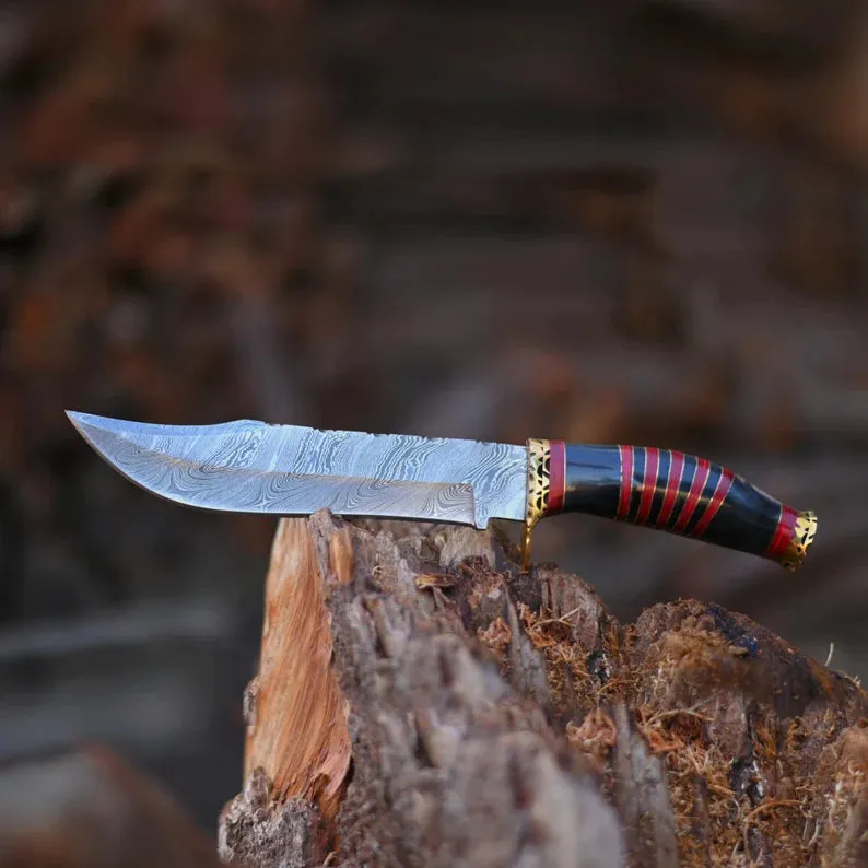 Vintage Damascus Steel Bowie knife
