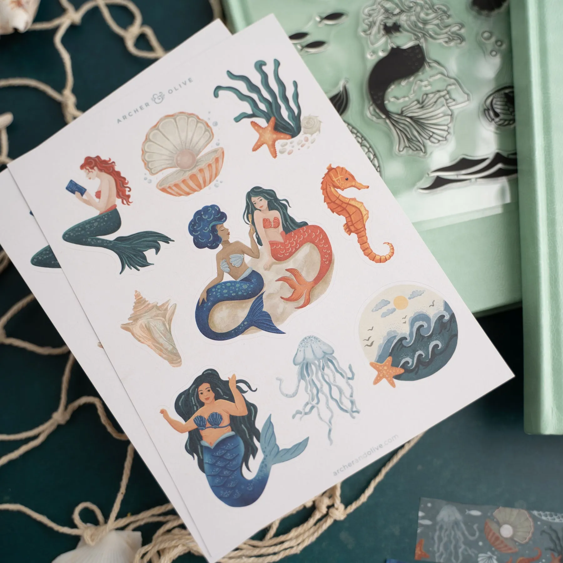 Vintage Mermaid Stickers
