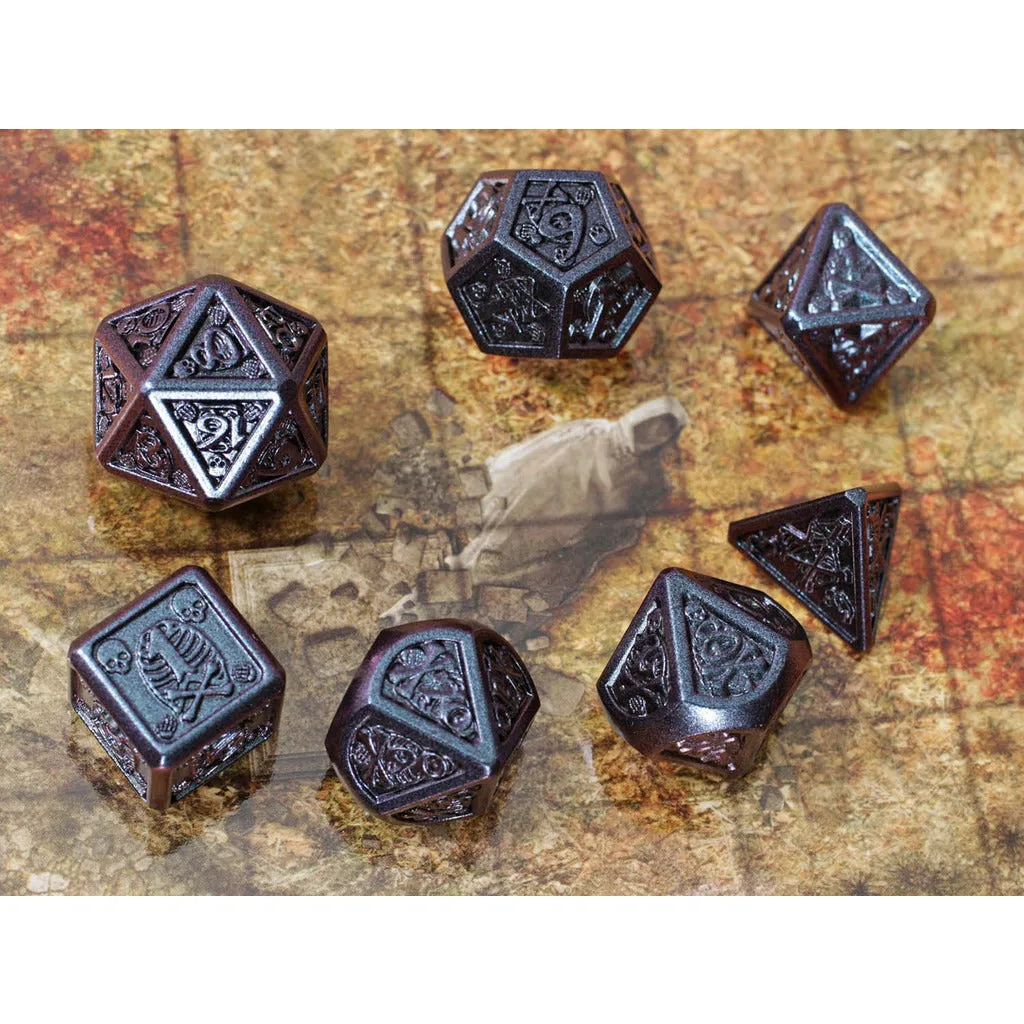 Violet Violence 7-Piece Metal Dice Set