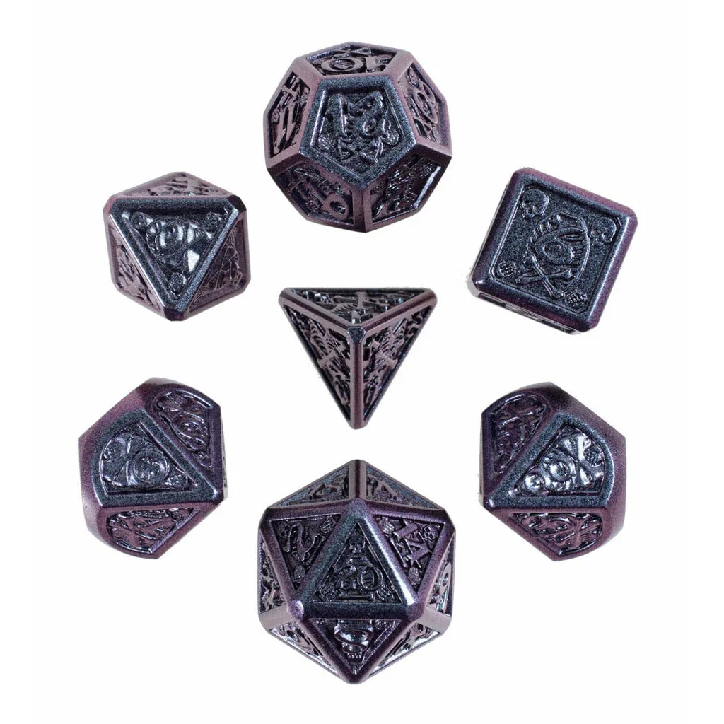 Violet Violence 7-Piece Metal Dice Set