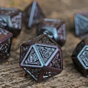 Violet Violence 7-Piece Metal Dice Set