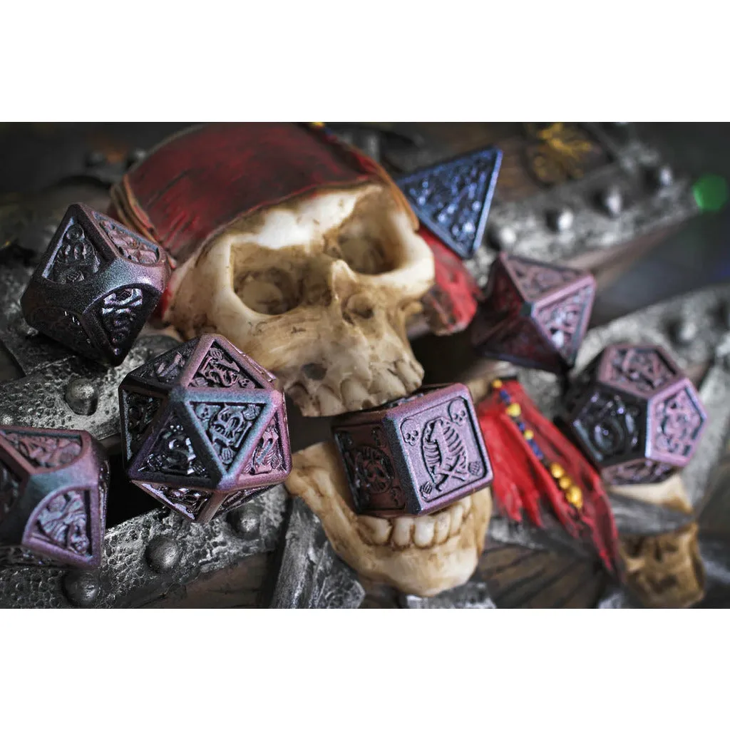 Violet Violence 7-Piece Metal Dice Set