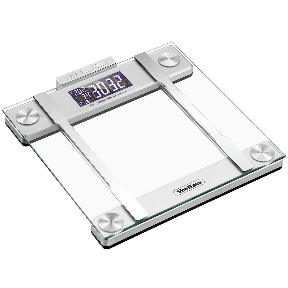VonHaus Body Fat Scales 400lb Weight Capacity Hydration Monitor Composition Analyser Bathroom Scales