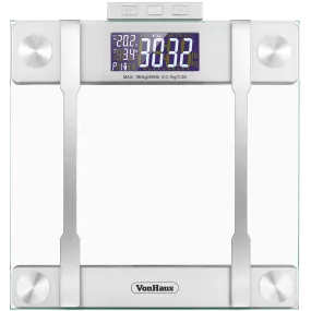 VonHaus Body Fat Scales 400lb Weight Capacity Hydration Monitor Composition Analyser Bathroom Scales